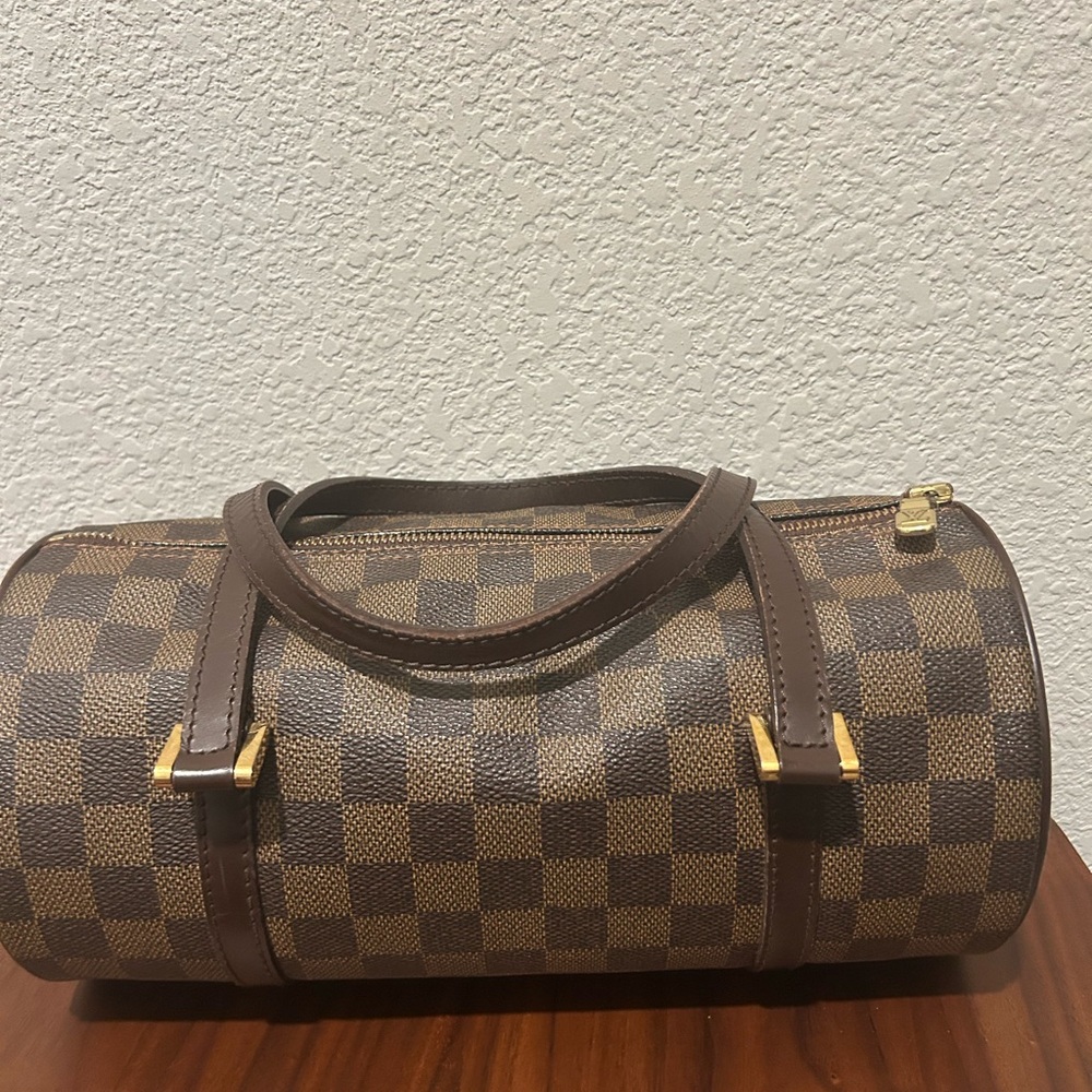 Louis Vuitton Brown Damier Ebene Papillon 26 Satchel with Gold Hardware